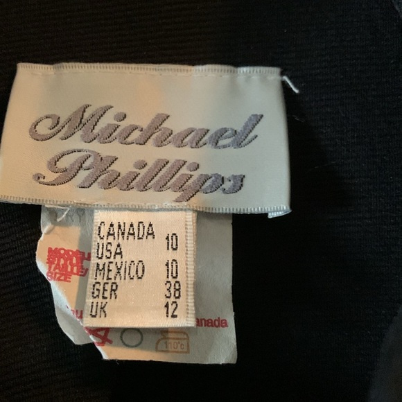 Michael Phillips knit jacket,size 10. It is black with rhinestone zipper. - Picture 2 of 6
